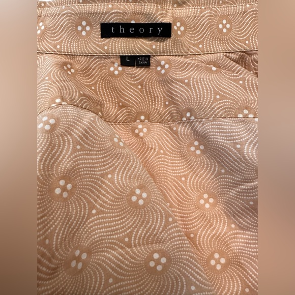 361. MENS Theory Klaus NP Vintage Tan/White Cotton long-sleeve button-down shirt - Picture 3 of 5